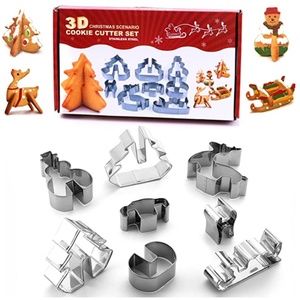 NEW 3D Christmas Cookie Cutters 8 Piece Set